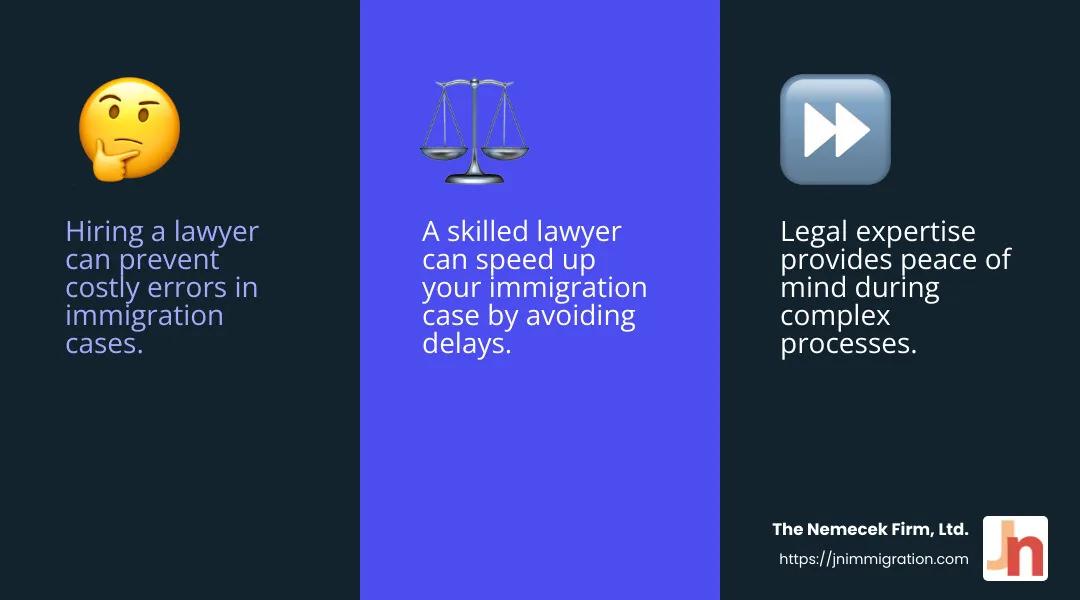 Peace of mind with experienced legal support - Ohio immigration law firm infographic 3_facts_emoji_blue