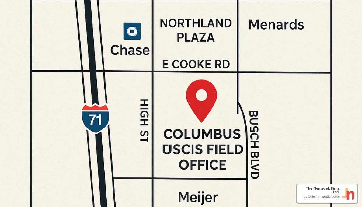 Map of Columbus Immigration Office - columbus immigration lawyer Map of Columbus Immigration Office - columbus immigration lawyer