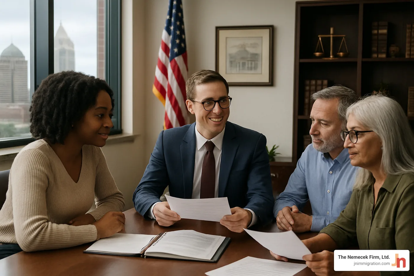attorney meeting with diverse clients - columbus lawyer for immigration attorney meeting with diverse clients - columbus lawyer for immigration
