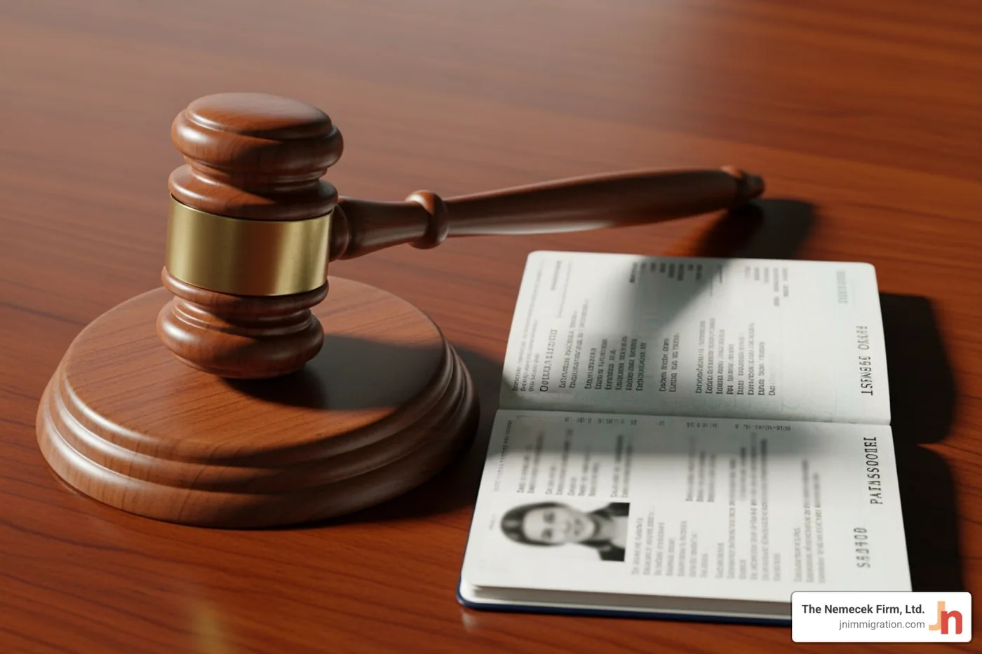 Gavel and passport - asylum immigration lawyer Gavel and passport - asylum immigration lawyer