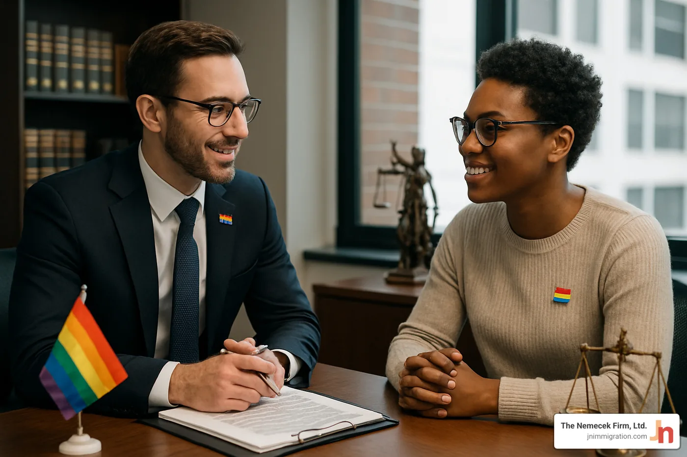 Attorney consultation with LGBTQ client - lgbtq immigration lawyer
