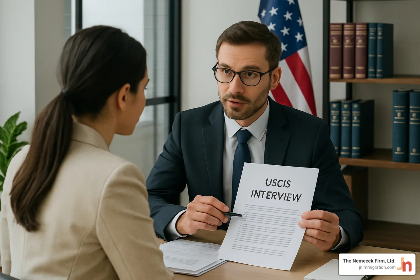 Attorney preparing client for USCIS interview - Columbus immigration lawyer